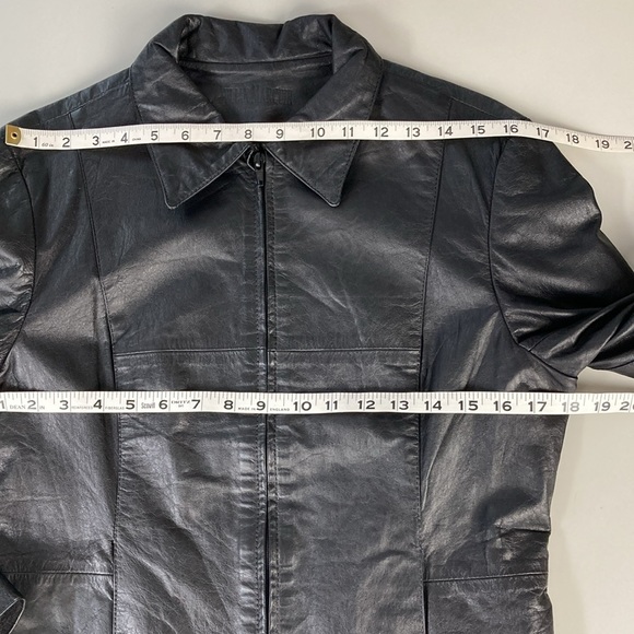 Julian Marcuir Black Leather Zip Front Jacket - Picture 9 of 12